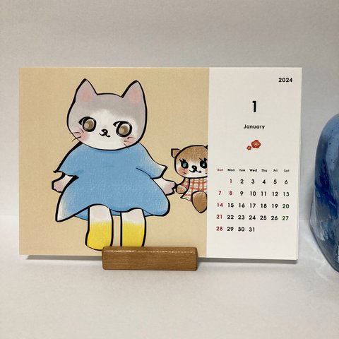 “ほとんどねこ”カレンダー2024（卓上カレンダー）