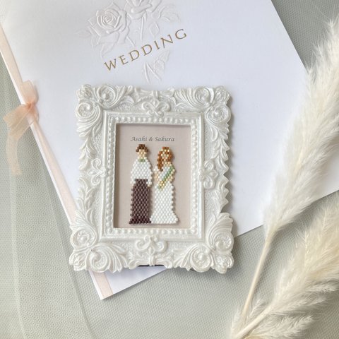 【フレーム付＆文字入れ】wedding mini（スクエア）｜結婚祝い・結婚式・受付・ウェルカムアイテム