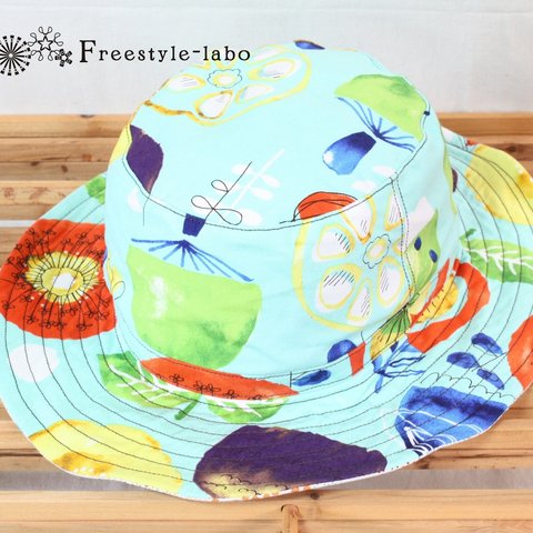 COLOFUL KITCHEN HAT< EMERALD>つば広type*