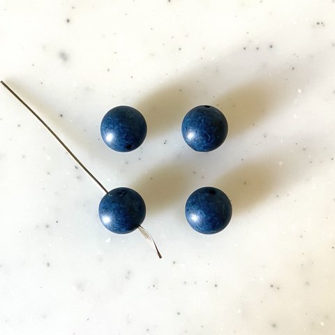 Vintage Matte Washed Navy Blue 9mm Beads