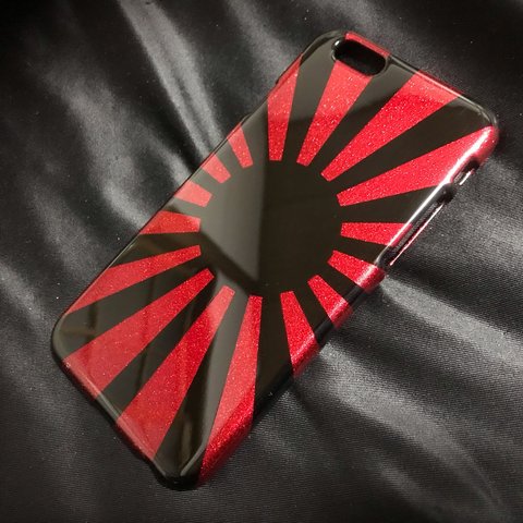 日章 iPhone ケース カバー ラメ   カスタムペイント 塗装