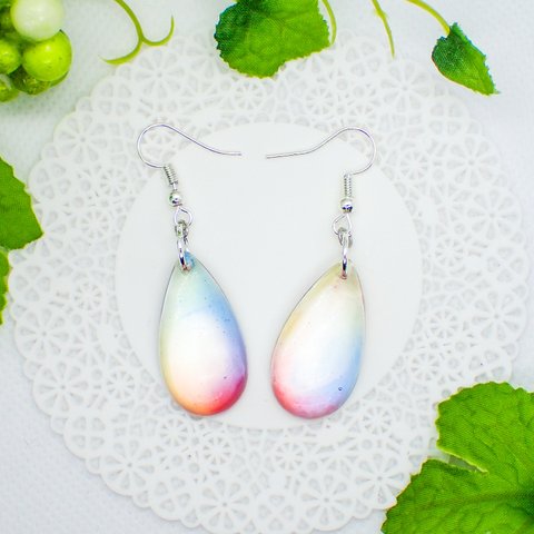 虹の雫🌈シャボン玉ピアス/イヤリング変更可