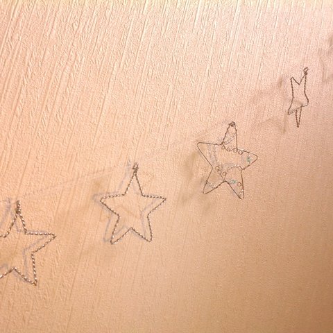 【再販】★☆星５つのワイヤーガーランド☆★〔縦でも横でも〕