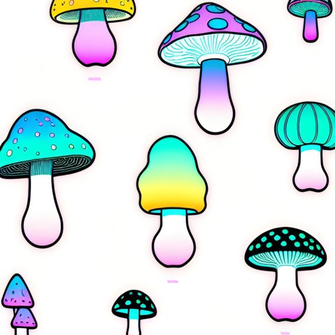 Colorful Mushrooms 