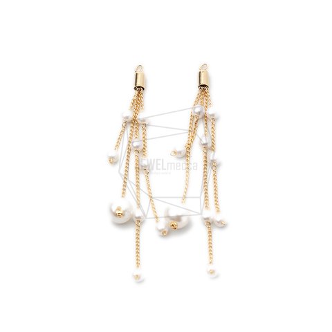 ERG-1221-G【2個入り】パールタッセルチャーム,Pearl Tassel Earring Charm