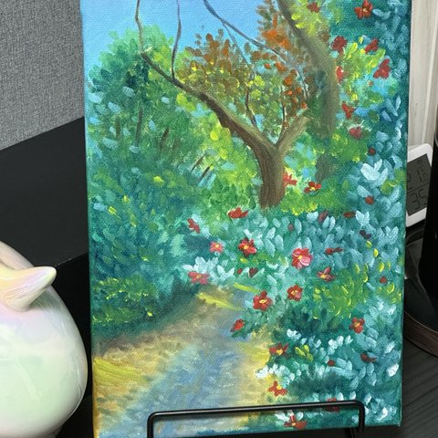 手描き油絵原画-幻の花園