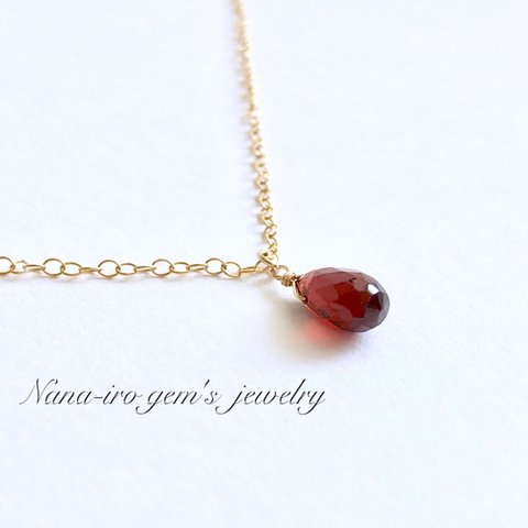 ＊再販＊14kgf  garnet necklace