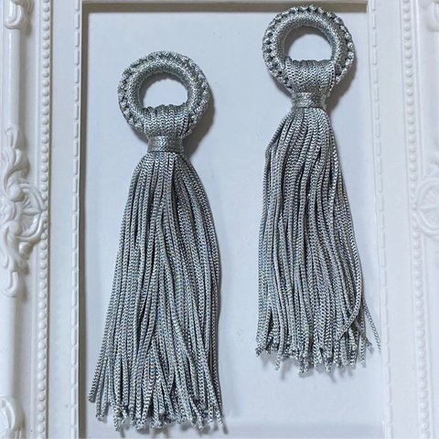 GRAY RING HOOP TASSEL PARTS