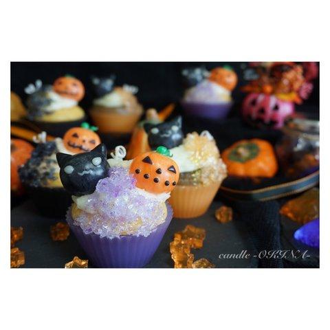 ハロウィンキャンドル《Halloween cupcake candle》Pumpkin*Blackcat