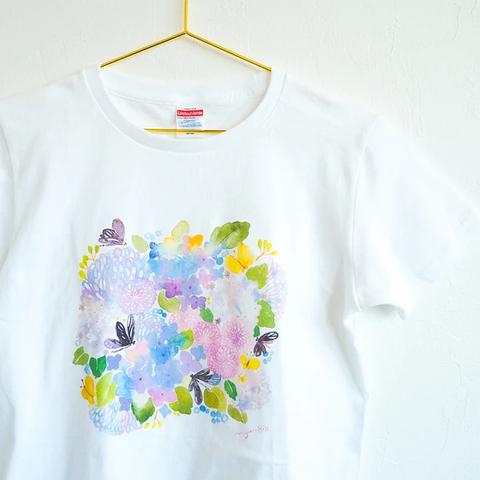  Tシャツ・ハグロトンボと紫陽花(Mサイズ)