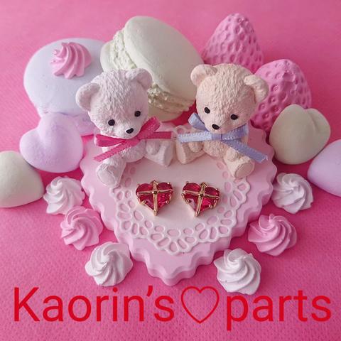 高品質♡K14KF♡ジルコニア♡ピンクのハート♡チャーム♡パーツ/②個