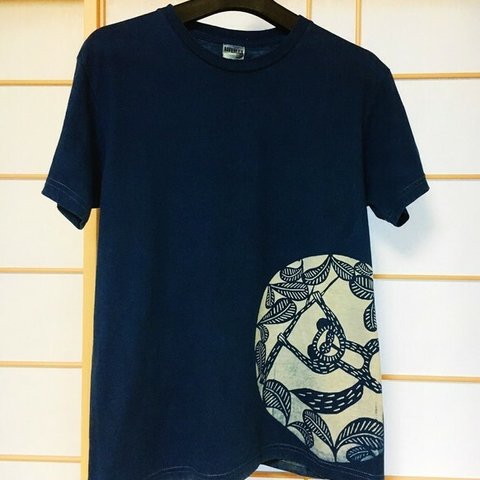 本藍染・型染Tシャツ・アイアイ