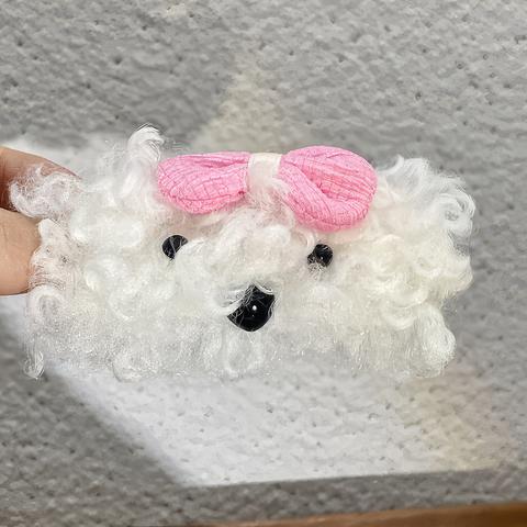 プードルちゃんのヘアクリップ (white)