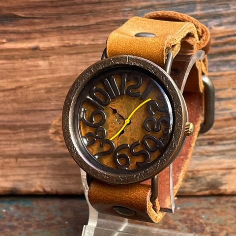 　◆真鍮製　クォーツ式手作り腕時計◆LBQ-3029