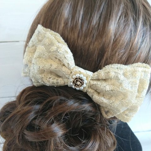 インド刺繍リボンヘアクリップ