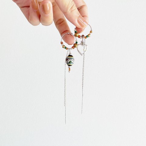 changing hoop earring no.5 真鍮アクセサリー　フープ　シルバーアクセサリー　イヤリング　リング　イヤーカフ　揺れる　エスニックアクセサリー