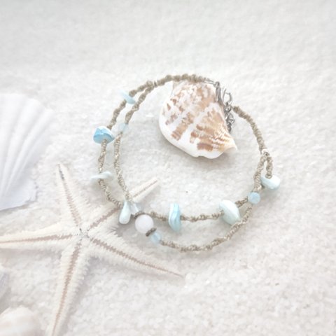 再販☆Shell bracelet～skyblue☆