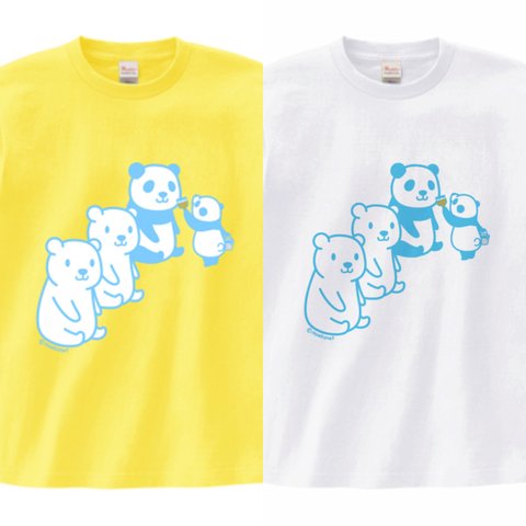 シロクマパンダ化計画Tシャツ(大人〜子供サイズ)