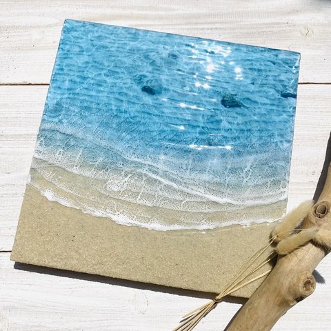 ★超立体  沖縄の海 レジンアートボード　美ら海　オーシャンアート　　N111