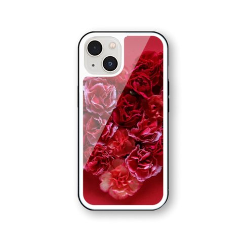 薔薇 2 強化ガラス iPhoneケース バラ 赤 ローズ  iPhone15 iPhone14 iPhone13 iPhone12 iPhone11 iPhoneSE2  iPhoneSE3