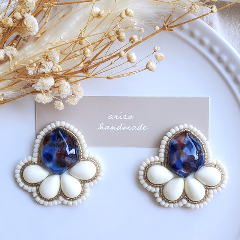 【送料無料】art beads pierce/earring 【刺繍ピアス】【刺繍イヤリング】【ビーズ】【ビーズ刺繍】