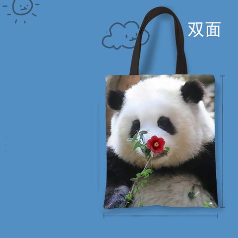 Panda パンダ トートバッグ キャンバス ショルダーバッグ パンダ柄 学生 手袋 エコバッグ かわいい 中国のパンダバッグ