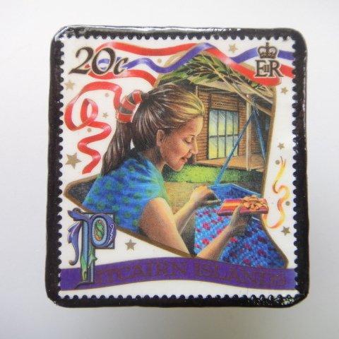 クリスマス切手ブローチ1579