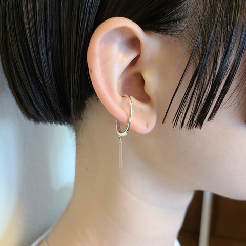 Bar wide Earcuff / SV925 ≪送料無料≫ KY-039C