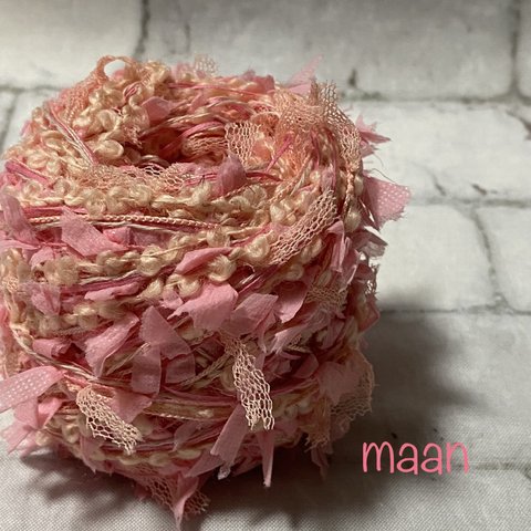 【送料無料】オリジナル引き揃え糸 5m まるごとピンク ファンシーヤーン 038