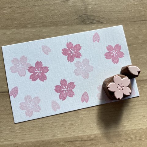 かわいい！小さな桜の消しゴムはんこ　