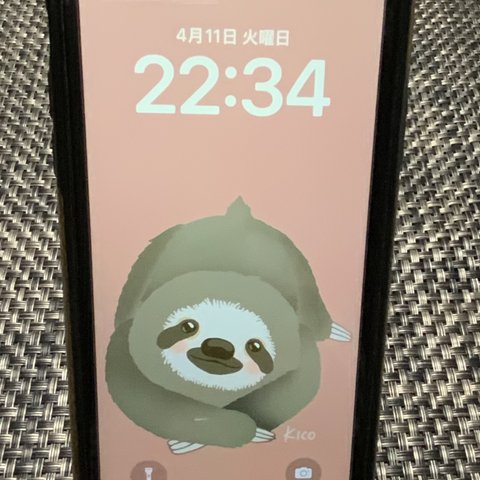 スマホ壁紙【ナマケモノ】iPhone X以降のサイズ