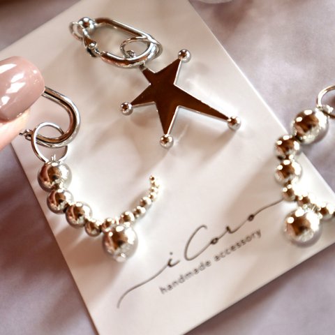 組み合わせ自由♢ ツキホシ♢earring or pierce  