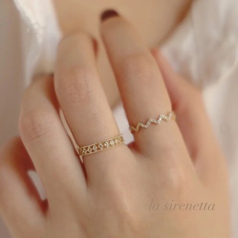 受注製作 ＊ half watermark rhombus ring