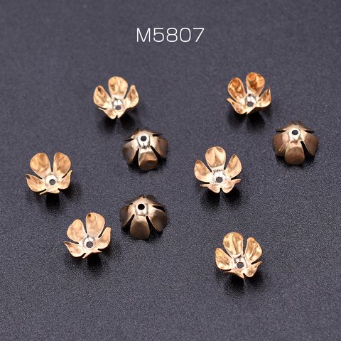 M5807   300個  花座 No.79 ビーズキャップ 7mm ゴールド 3×【100ヶ】