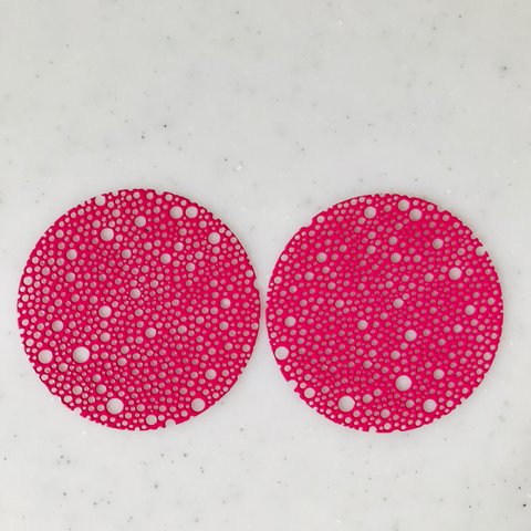 Pink Filigree Dotted Circle Parts