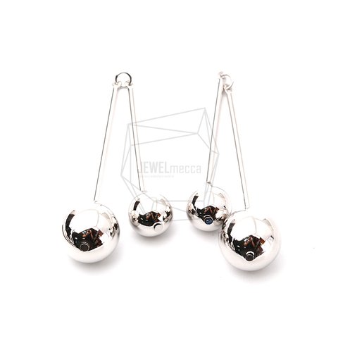 ERG-1115-R【2個入り】ボールとバーチャーム/Bar With Ball Earring Charm