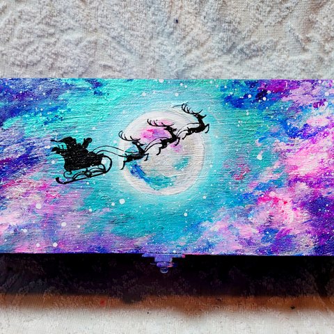 油絵 月のクリスマスボックス