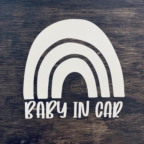 【RAINBOW】【BABY IN CAR】【KIDS IN CAR】カーステッカー　ステッカー　ベビーインカー　キッズインカー　kidsincar　レインボー　車