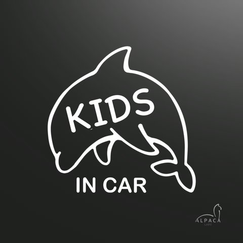 Kids in car☆くじら【練習用ステッカー付】キッズインカー　オリジナルステッカー　カーサイン