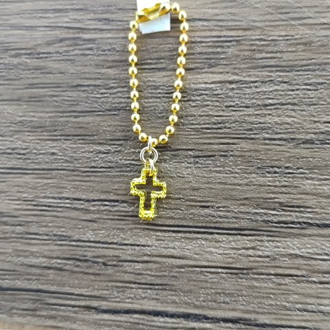 オビツ11 サイズ　クロス（ロザリオ・十字架）ネックレス　ゴールド