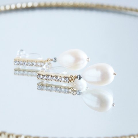 Genuine Freshwater Pearl,Non Pierced Earrings [ノンホールピアス]