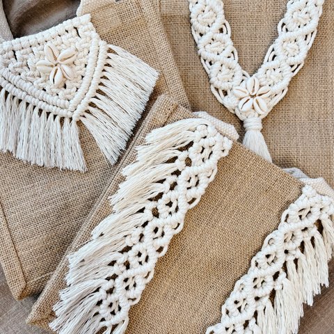 macrame jute bag