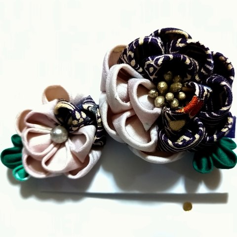 つまみ細工花クリップ Tsumami zaiku flower clip