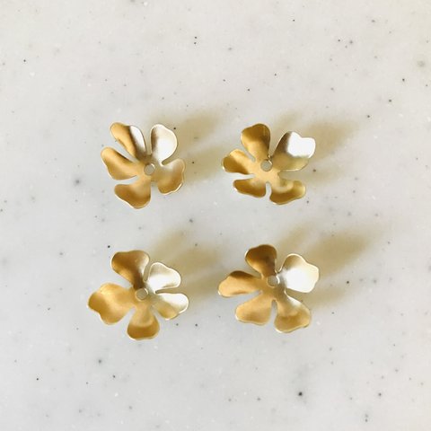 Matte Gold 5 Petal Flower Parts