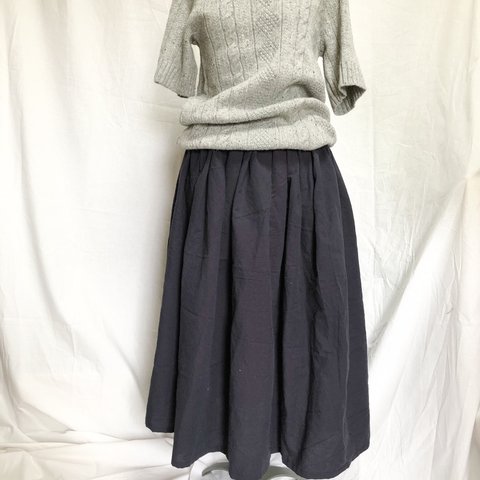 濃紺ワッシャーリネン のスカート