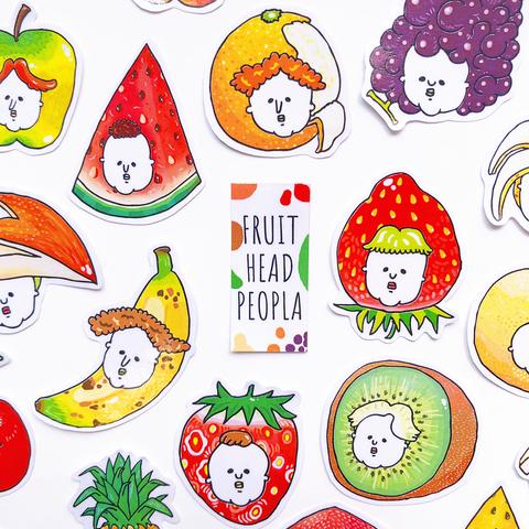 【フレークシール】FRUIT HEAD PEOPLE〜市場の果物と同じように実ったと言い張る人たち〜