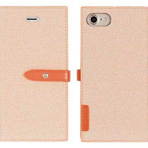 【メール便送料無料】iPhone7 / iPhone8 (兼用) オレンジカラー 手帳型 スマホケース マグネット携帯カバー