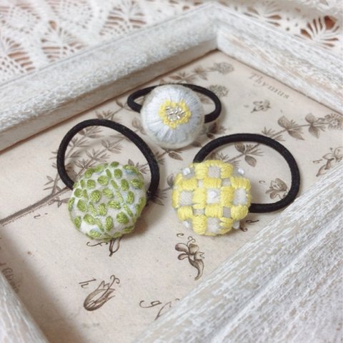 北欧刺繍＊キッズヘアゴム