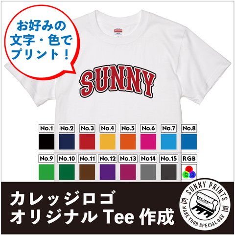 オリジナル制作　名入れ　カレッジロゴ　半袖Tシャツ