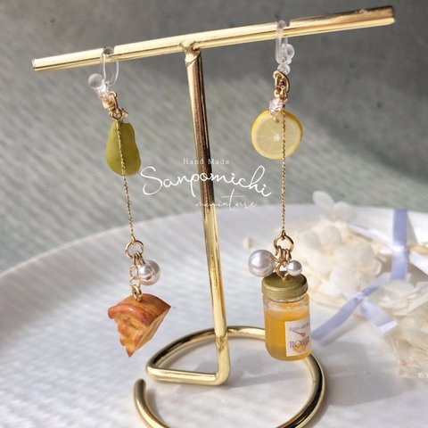 ハニーレモン🍋🍯アクセサリー　ピアス/イヤリング＊ノンホール